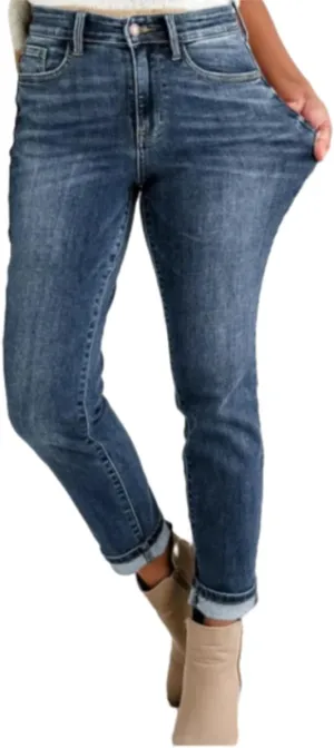 2025 Monroe Mid-Rise Vintage Wash Boyfriend Fit Jeans, Cigarette Pants for Women, Distressed Skinny Jeans for Women