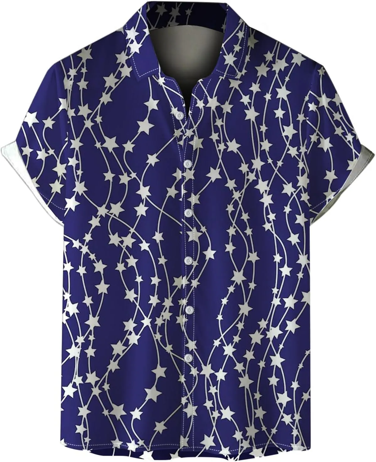 4th of July Hawaiian Shirts for Men Summer Patriotic Short Sleeve Button Down USA Flag Beach Shirts Holiday Outfits