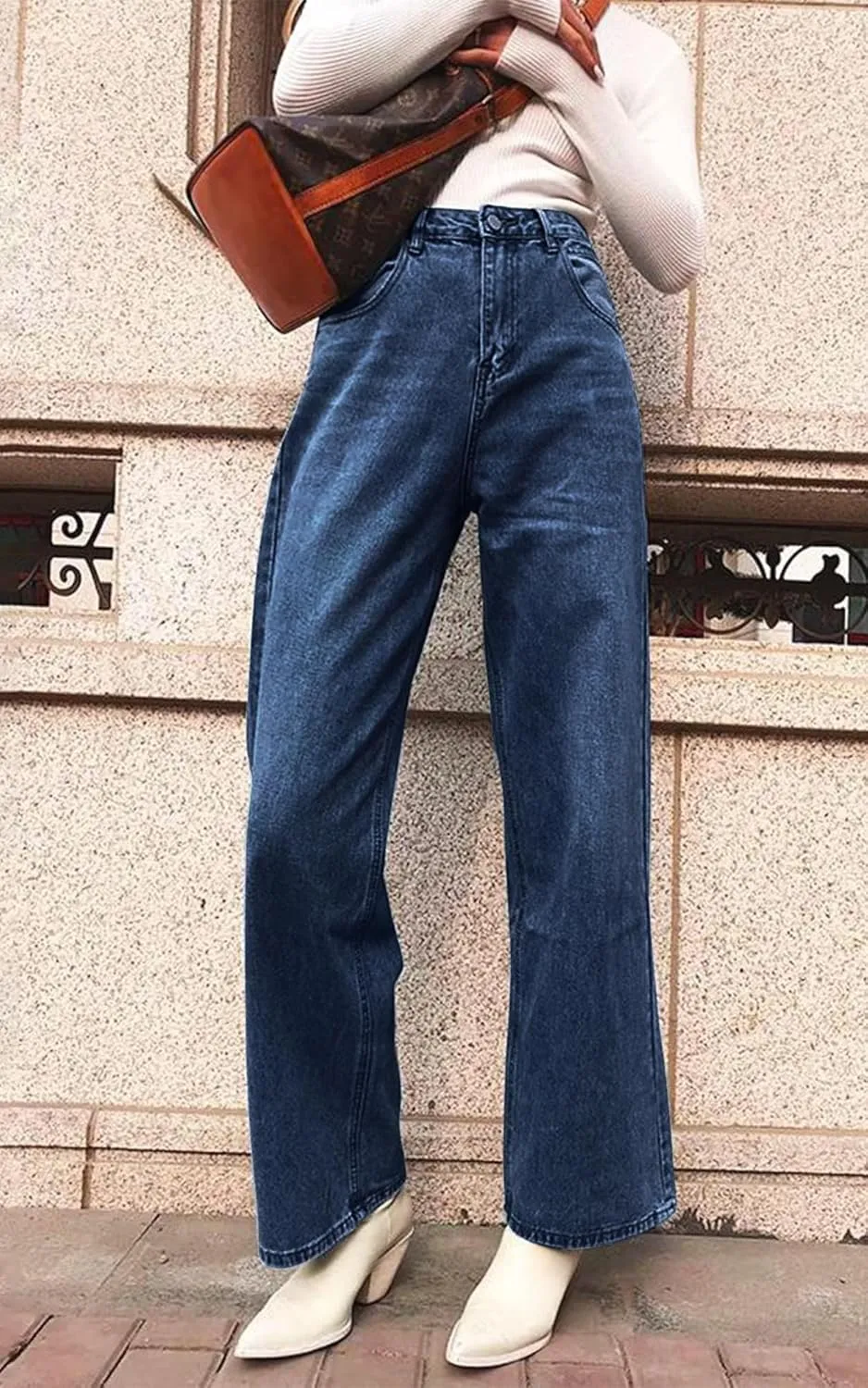 AirZeal Women's Baggy Jeans Wide Leg High Waist Loose Boyfriends Jeans Denim Pants Y2K 90s Jeans