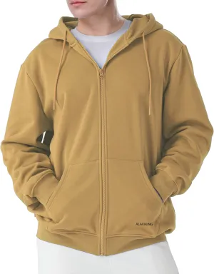 ALAVIKING Mens Zip up Hoodie Antistatic Fabric Hooded Sweatshirt with Pockets Athletic Fleece Hoodies for Men Size S-3XL