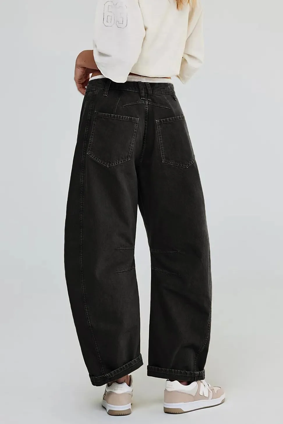 Allimy Womens Jeans Mid Rise Barrel Leg Vintage Jeans for Women Trendy 2025 Denim Pants Non Stretch
