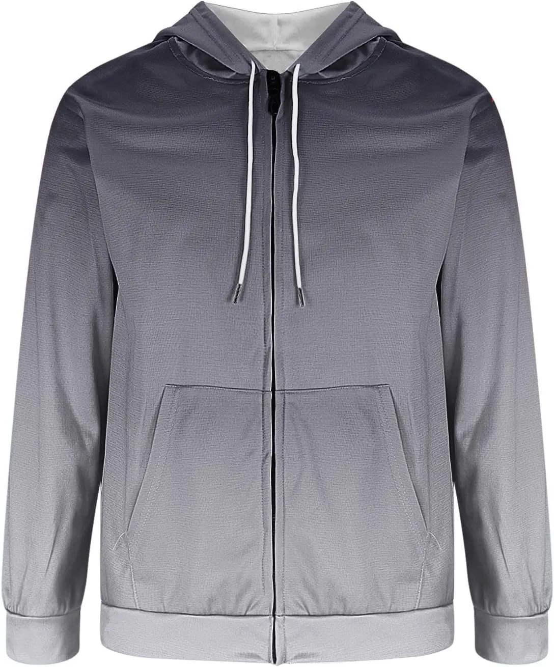 Aymnlox Mens Hoodies Basic Casual Gradient Color Long Sleeve Sweatshirts Regular Loose Full Zip Up Hoodie With Pockets