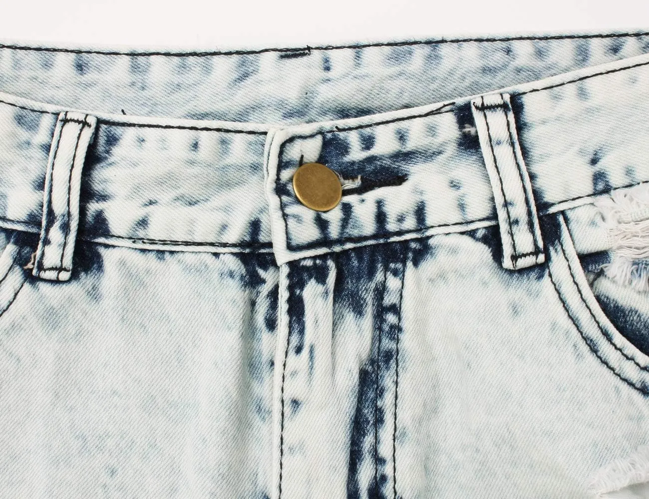 BestGirl Women's Ripped-Denim Hole Washed Distressed Mid Rise Stretchy Short Jeans