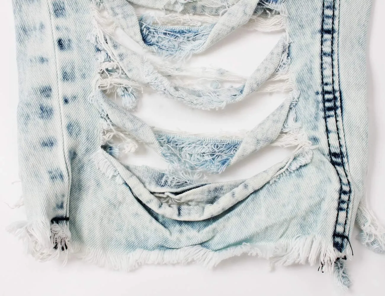 BestGirl Women's Ripped-Denim Hole Washed Distressed Mid Rise Stretchy Short Jeans