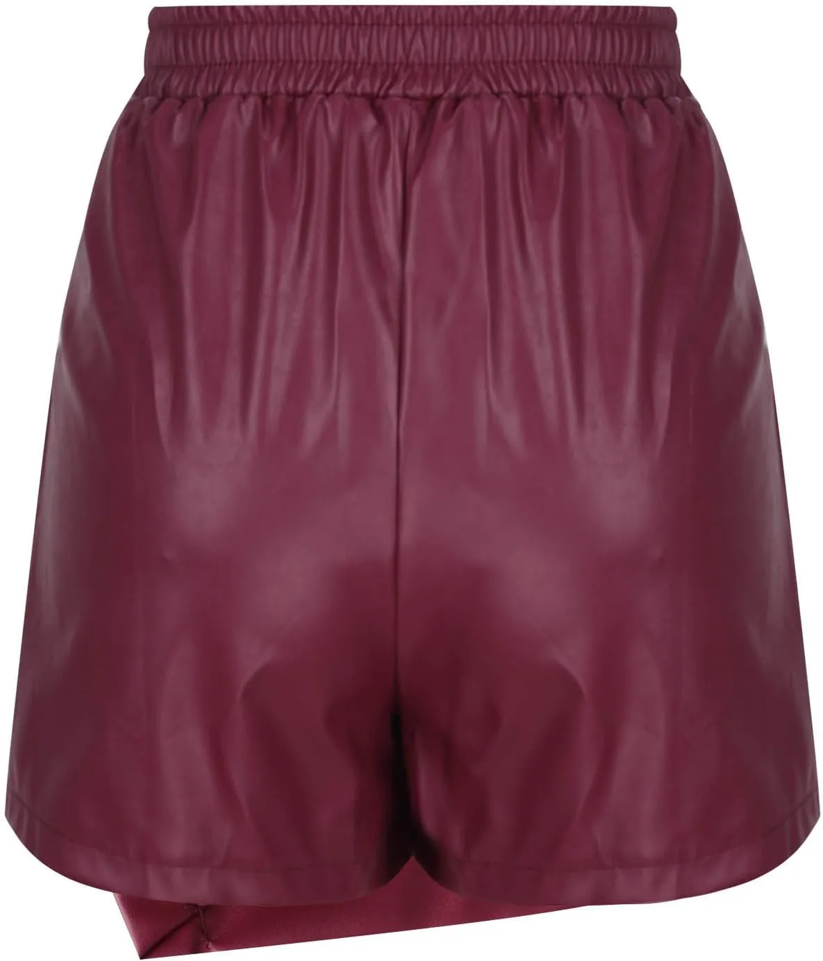 Bodycon Pencil Skirt for Women Faux Leather High Waisted PU Leather Skirts Elastic Waist Ruched Wrap Short Skirts