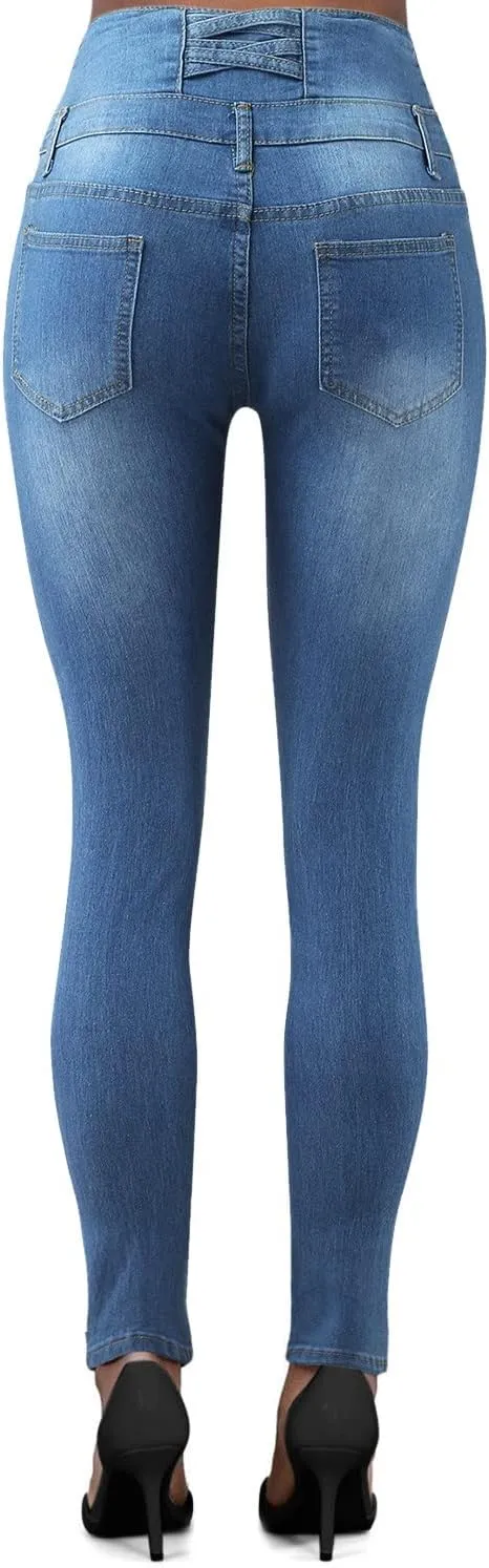 Butt Lifting Skinny Jeans for Women - High Waisted Push Up Jeans