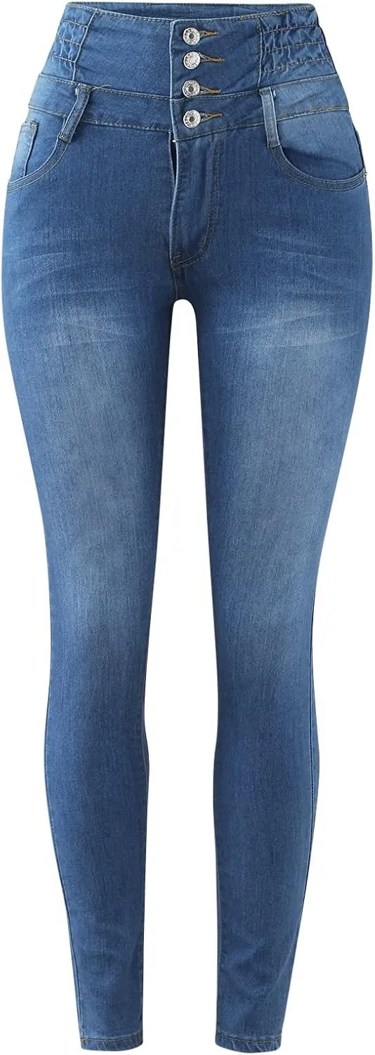 Butt Lifting Skinny Jeans for Women - High Waisted Push Up Jeans