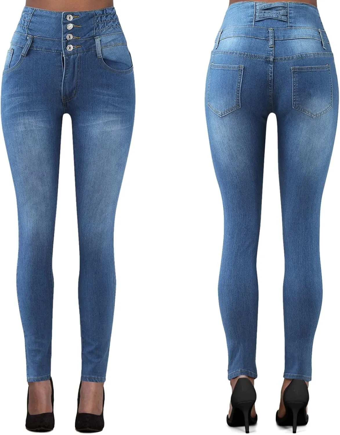 Butt Lifting Skinny Jeans for Women - High Waisted Push Up Jeans
