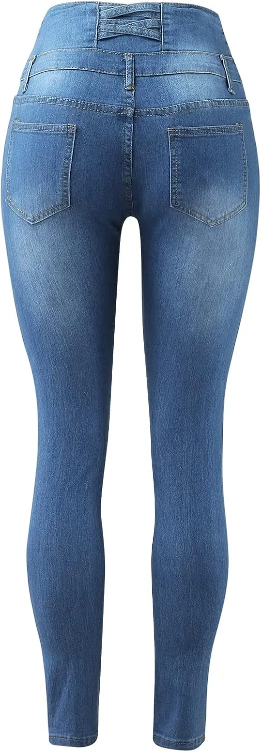 Butt Lifting Skinny Jeans for Women - High Waisted Push Up Jeans
