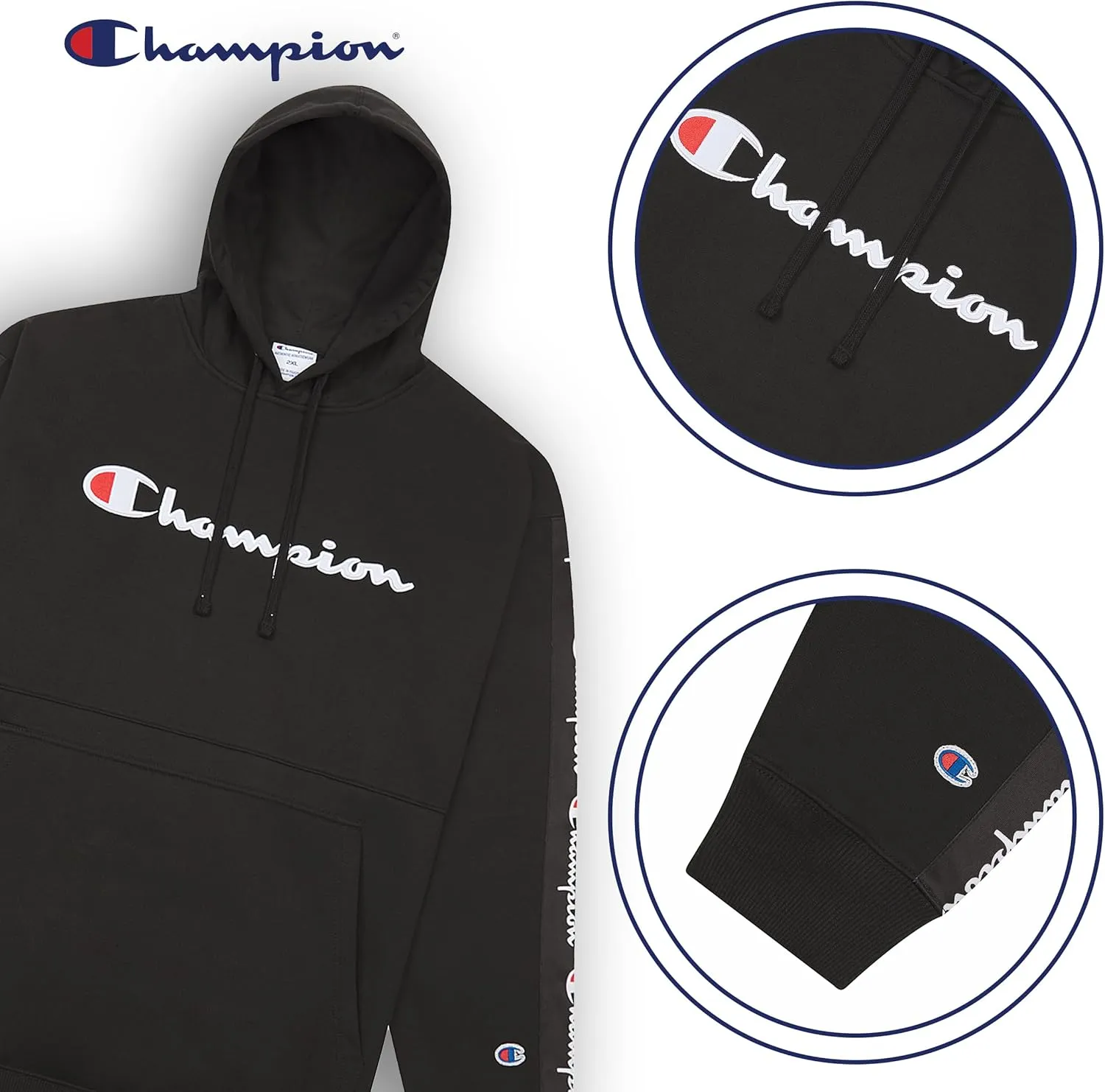 Champion Hoodies for Men – Big and Tall Men’s Fleece Hoodie, Graphic Pullover