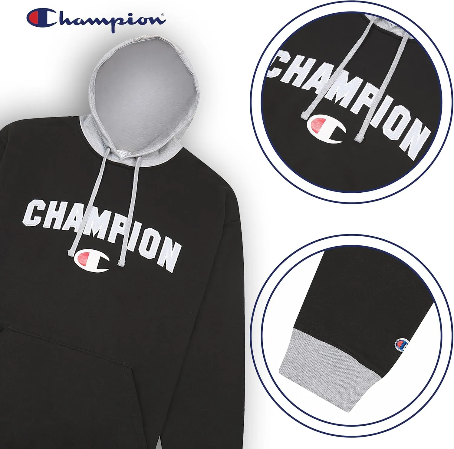 Champion Hoodies for Men – Big and Tall Men’s Fleece Hoodie, Graphic Pullover