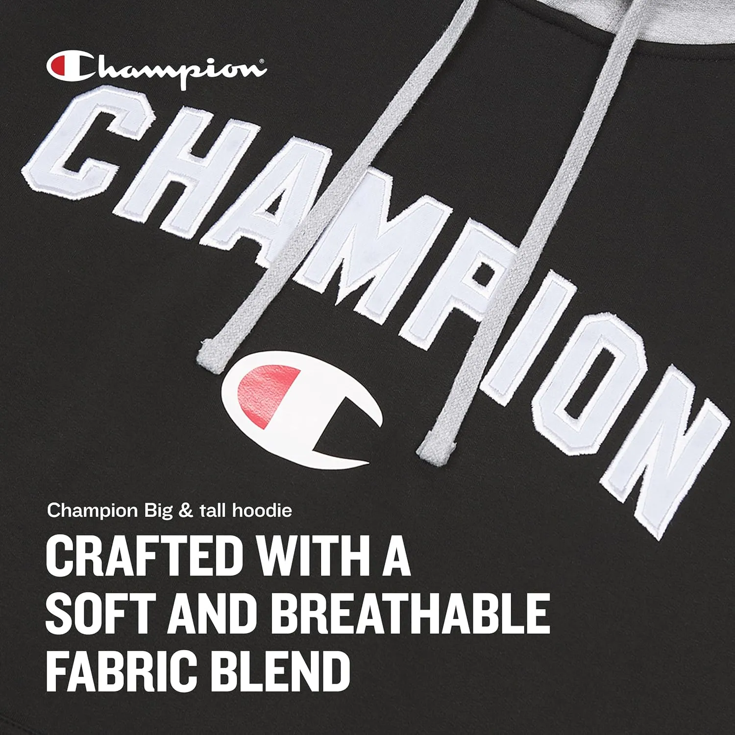 Champion Hoodies for Men – Big and Tall Men’s Fleece Hoodie, Graphic Pullover