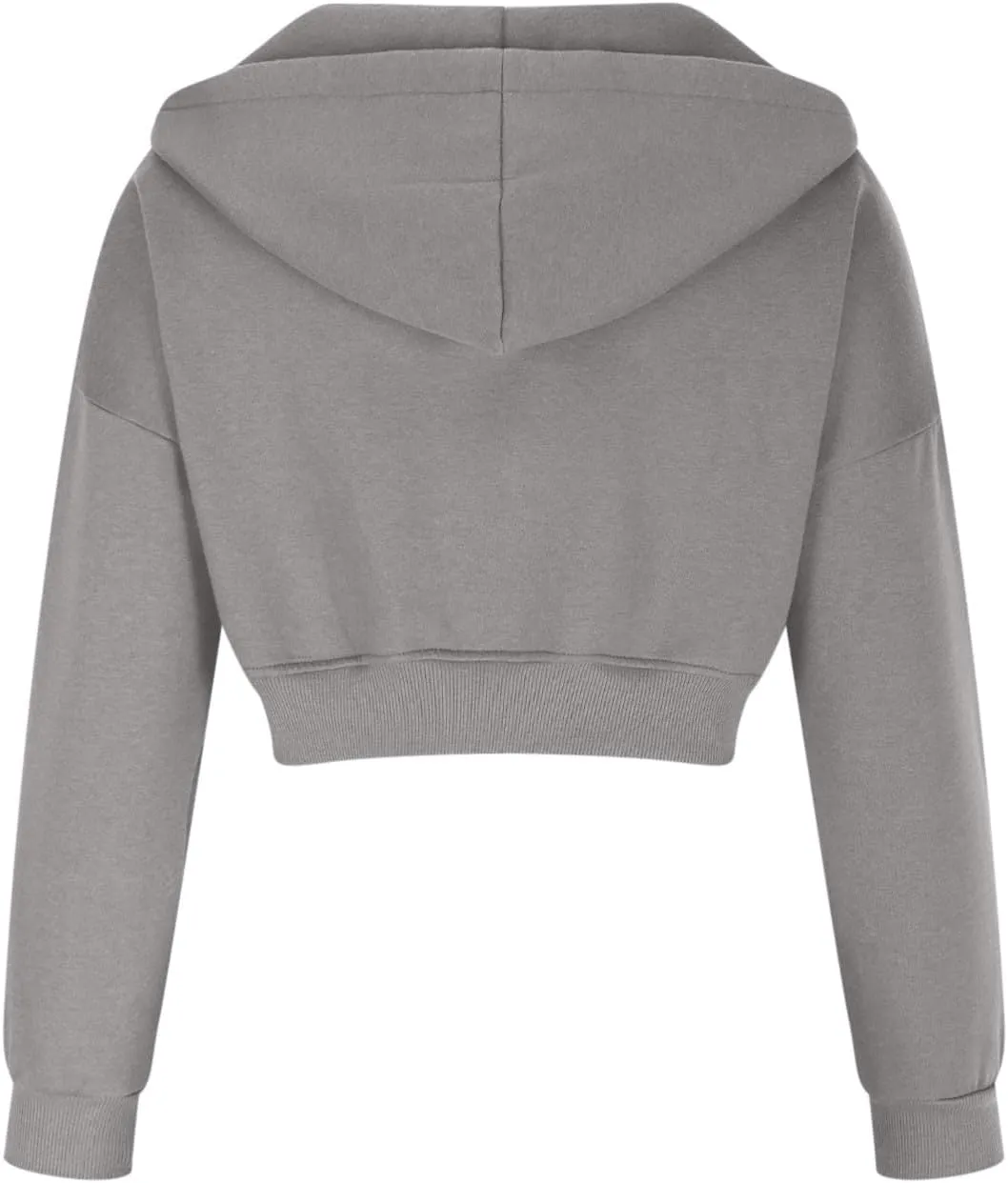 Cropped Hoodie Women Zip Up Long Sleeve Solid Lightweight Thin Sweatshirts Fall Casual Fleece Cute Hoodies Tops