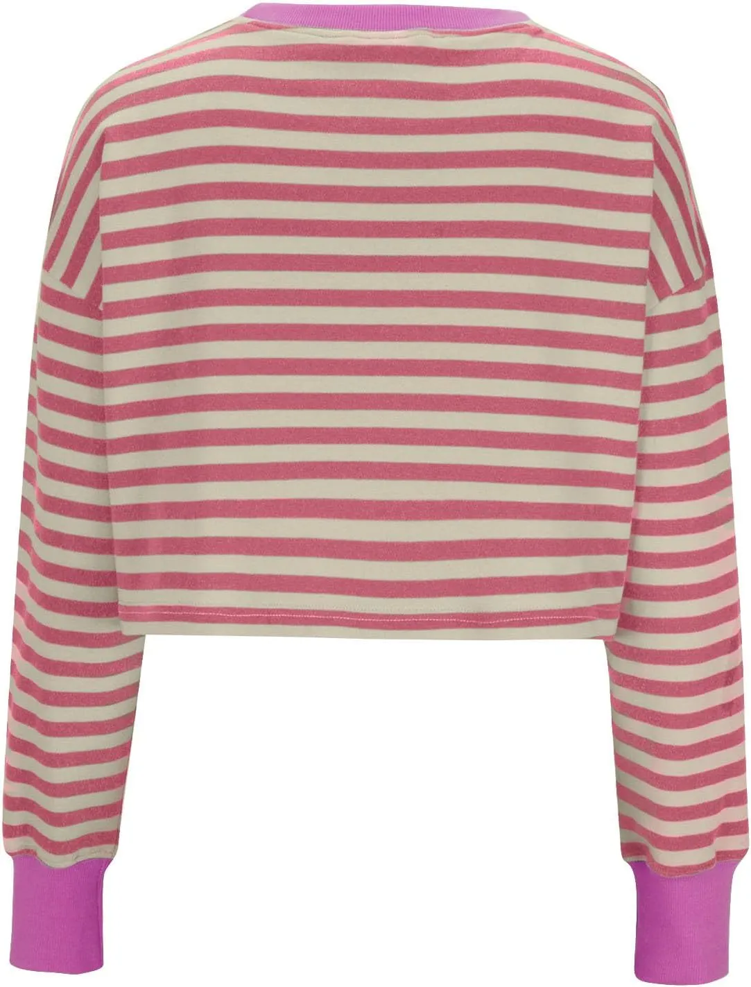 Cropped Long Sleeve Crew Neck Sweatshirt For Women 2024 Fall Fashion Striped Pullover Tops Y2K Clothes