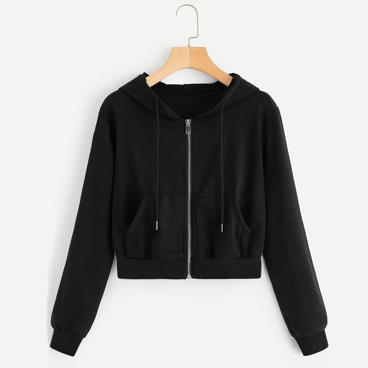 Cropped Zip Up Hoodie Women Basic Lightweight Pullover Hoodies Teen Girls Crop Top Jackets 2024 Fall Clothes