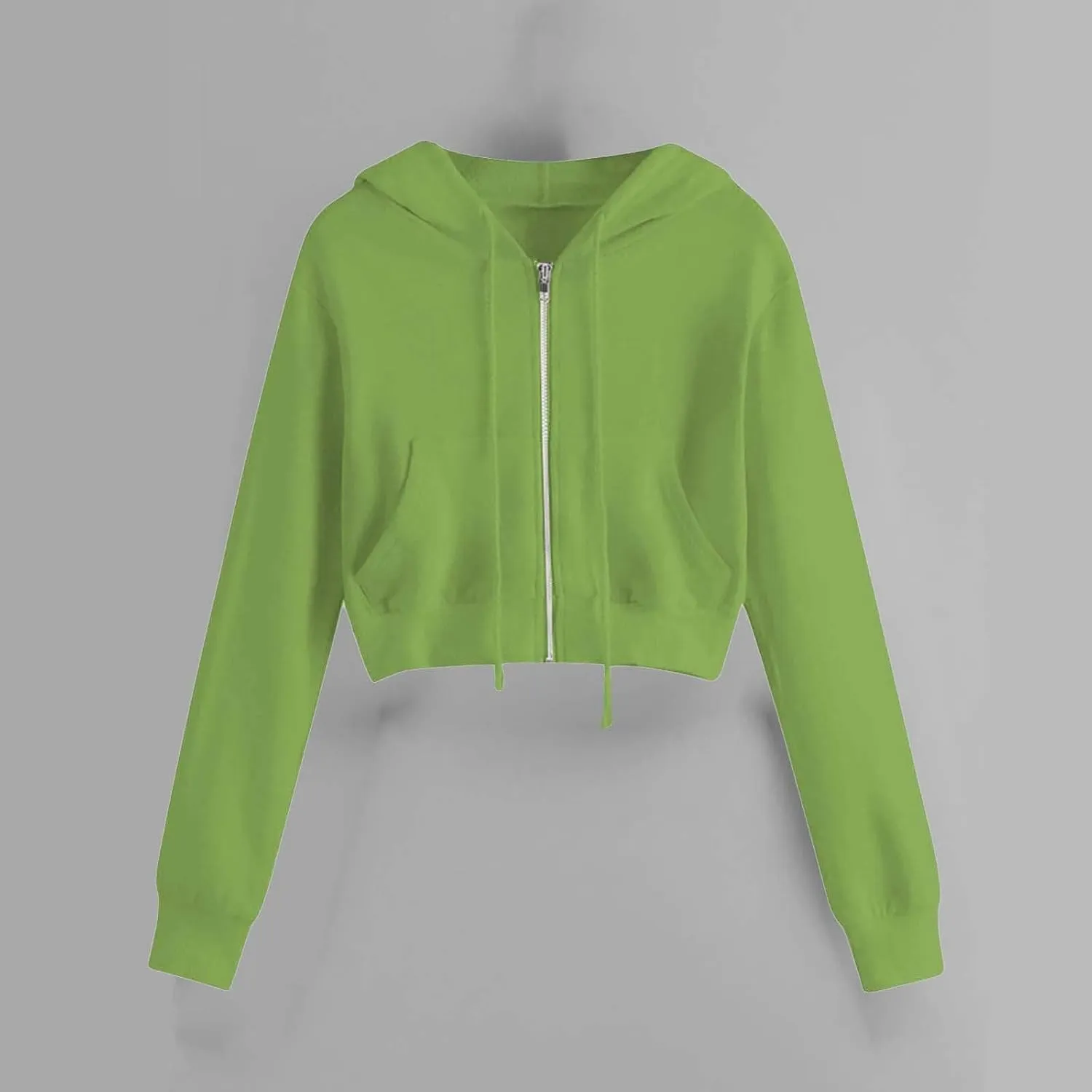 Cropped Zip Up Hoodie Women Basic Lightweight Pullover Hoodies Teen Girls Crop Top Jackets 2024 Fall Clothes