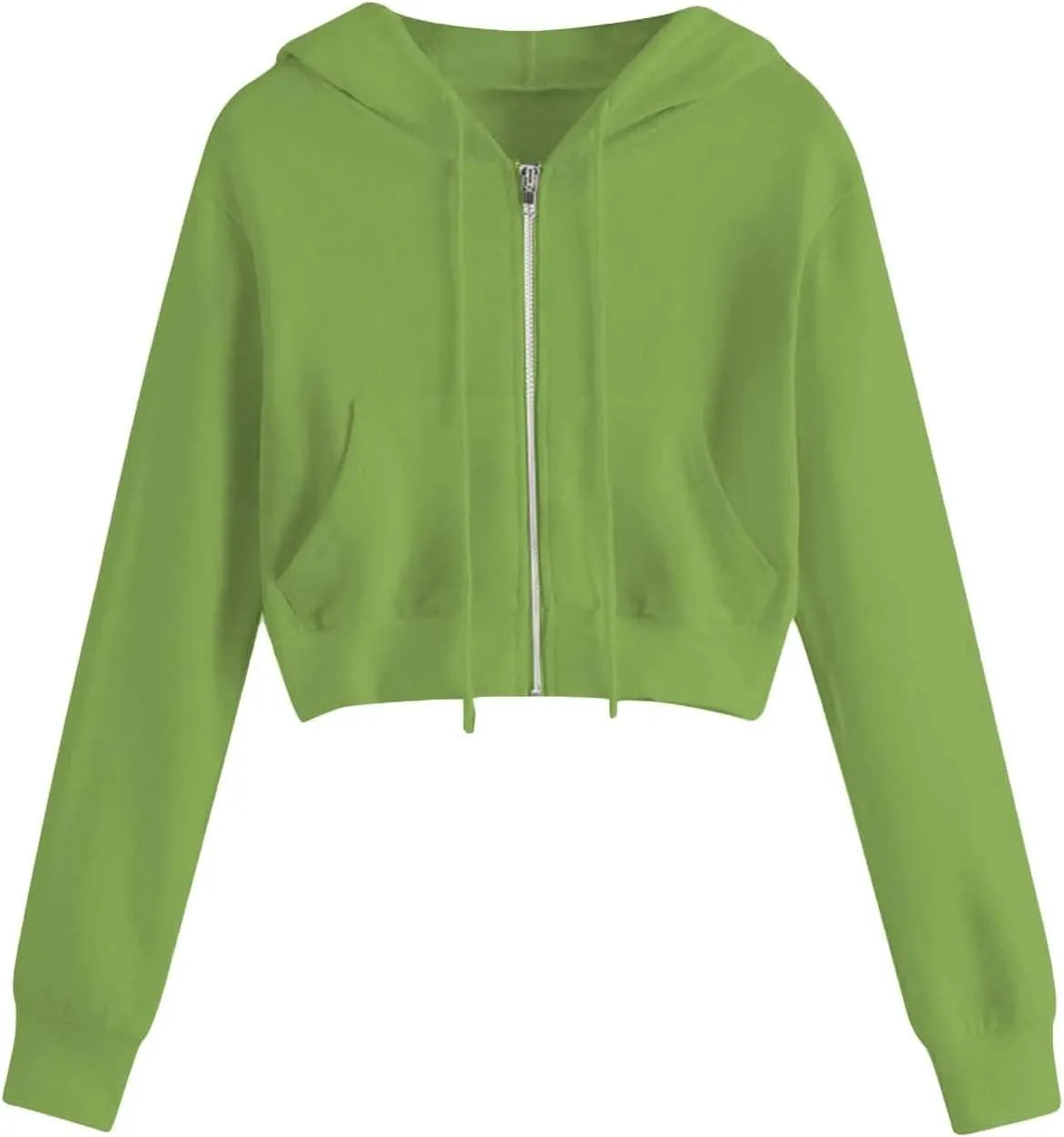 Cropped Zip Up Hoodie Women Basic Lightweight Pullover Hoodies Teen Girls Crop Top Jackets 2024 Fall Clothes