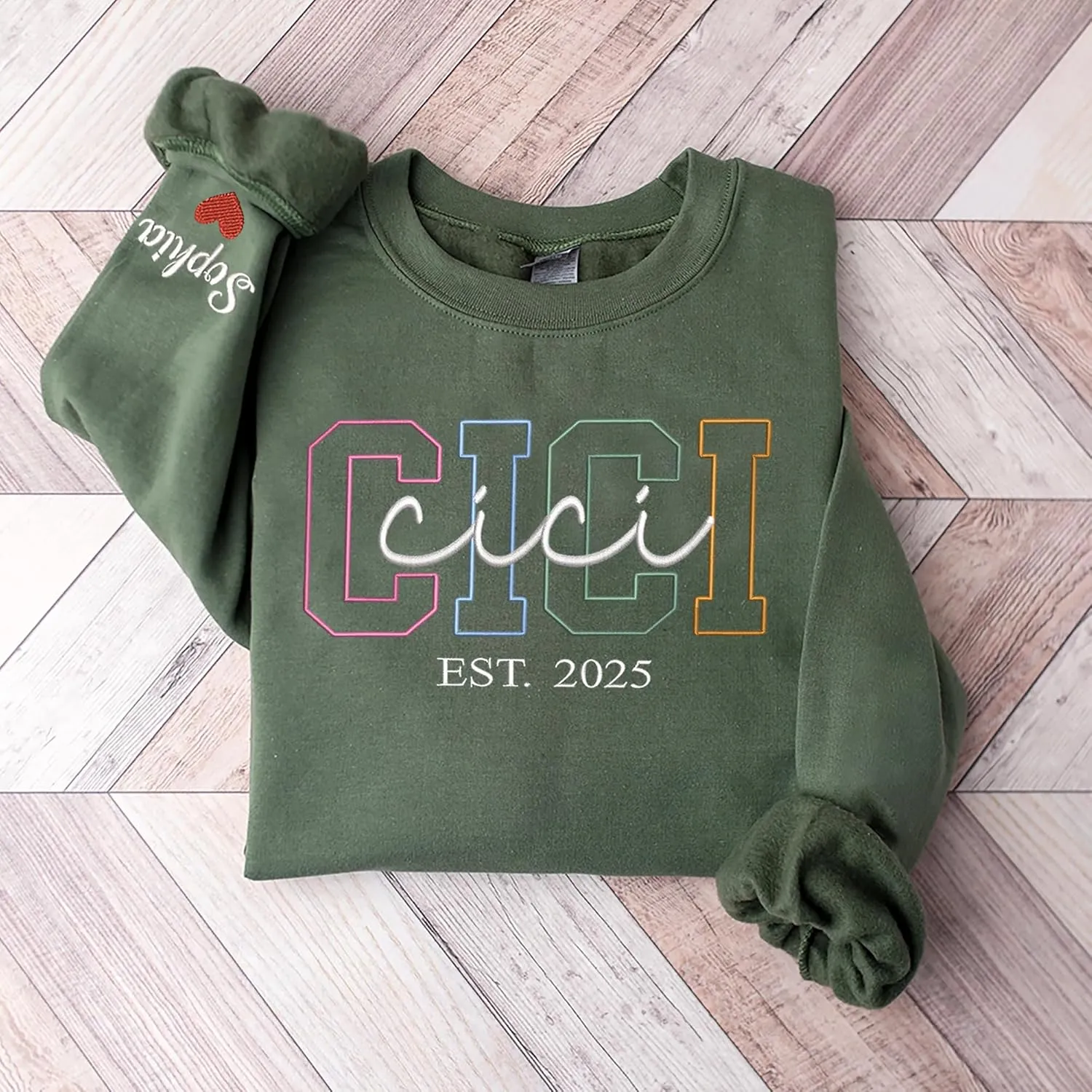 Custom Embroidered Grandma Sweatshirt, Embroidered Hoodies, Personalized Sweatshirt, Nana, Auntie, Mimi Gifts