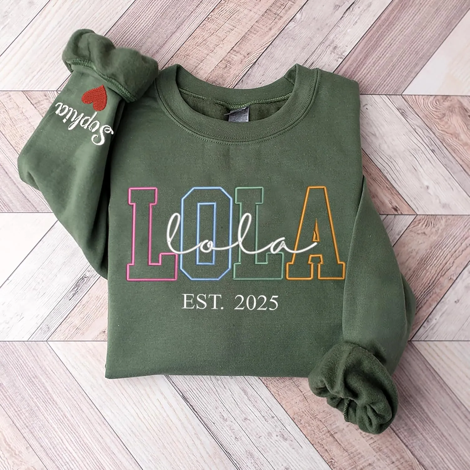 Custom Embroidered Grandma Sweatshirt, Embroidered Hoodies, Personalized Sweatshirt, Nana, Auntie, Mimi Gifts
