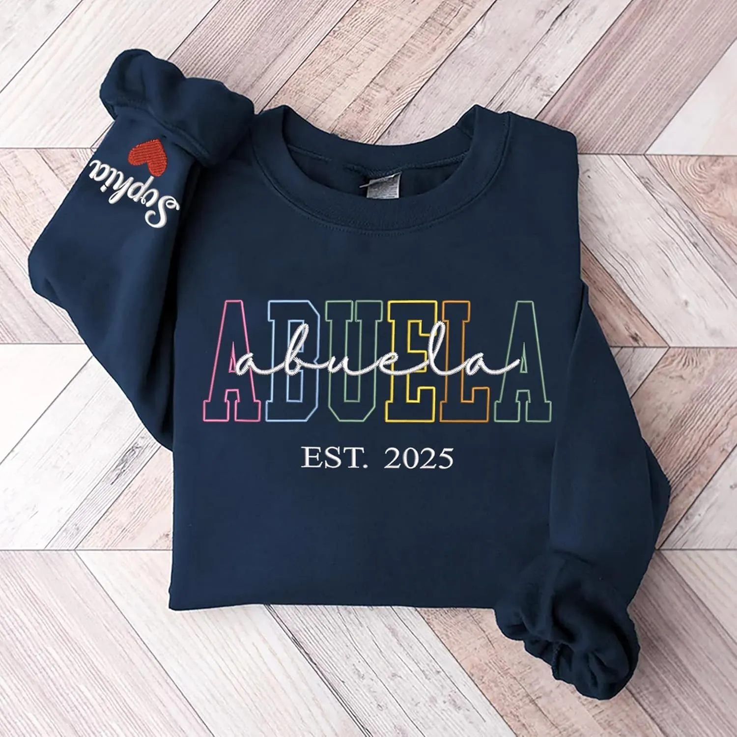 Custom Embroidered Grandma Sweatshirt, Embroidered Hoodies, Personalized Sweatshirt, Nana, Auntie, Mimi Gifts