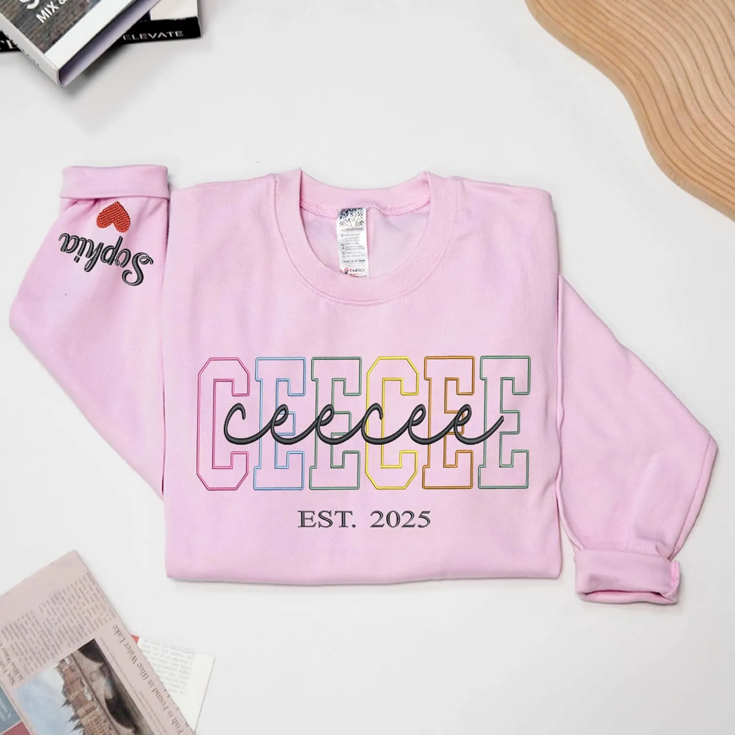 Custom Embroidered Grandma Sweatshirt, Embroidered Hoodies, Personalized Sweatshirt, Nana, Auntie, Mimi Gifts