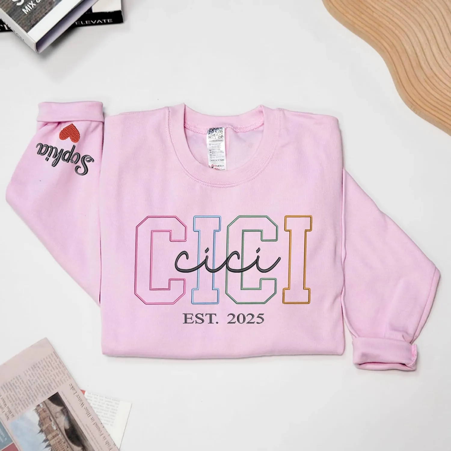 Custom Embroidered Grandma Sweatshirt, Embroidered Hoodies, Personalized Sweatshirt, Nana, Auntie, Mimi Gifts
