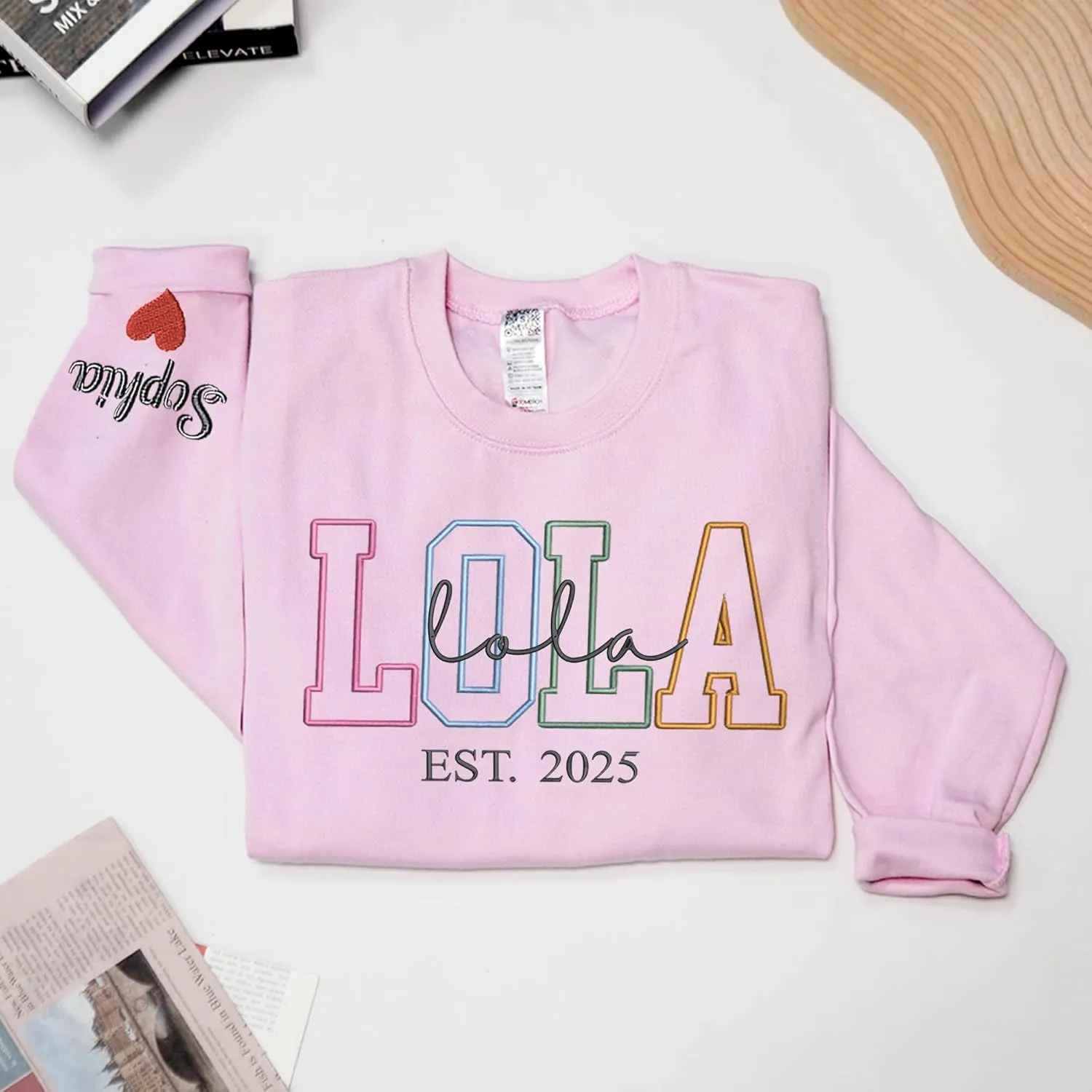 Custom Embroidered Grandma Sweatshirt, Embroidered Hoodies, Personalized Sweatshirt, Nana, Auntie, Mimi Gifts