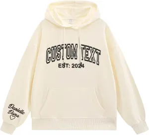 Custom Embroidered Hoodies, Design Your Own Hoodie, Customizable Unisex Hoodie for Boyfirend Girlfriend, Initials on Sleeve