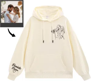 Custom Embroidered Hoodies, Design Your Own Hoodie, Customizable Unisex Hoodie for Boyfirend Girlfriend, Initials on Sleeve