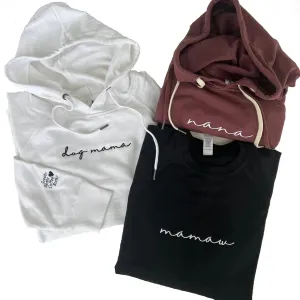 Custom Mama Embroidered Crewneck Custom Sweatshirt with Children Names | Multi Color Custom Hoodies and Sweatshirt