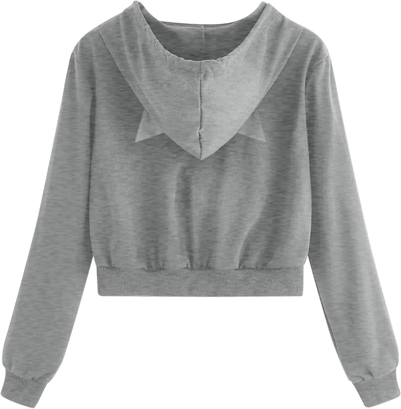 Cute Cat Ear Zip Up Hoodies for Women Teen Girls Y2K Long Sleeve Drawstring Hooded Sweatshirt Jackets with Pockets