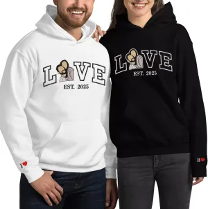 Embroidered Hoodie, Custom Hoodies for Men and Women, Expertly Stitched With Outline Photo, Matching Hoodie for Couples, Personalized Couples Hoodies, Sweatshirt, T-Shirt, Multi Colors