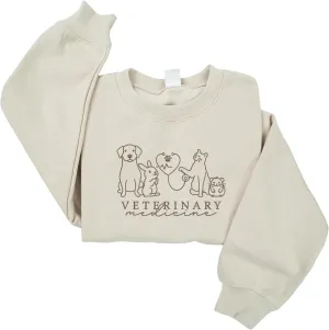 Embroidered Vet Med Sweatshirt, Vet Tech Shirt, Veterinarian Hoodie, Animal Doctor Shirt, Pet Doctor