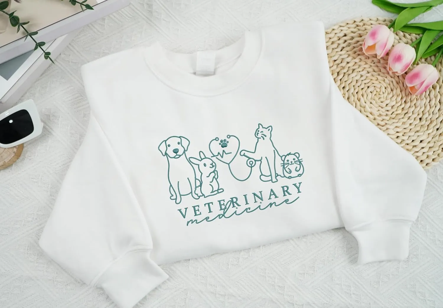 Embroidered Vet Med Sweatshirt, Vet Tech Shirt, Veterinarian Hoodie, Animal Doctor Shirt, Pet Doctor