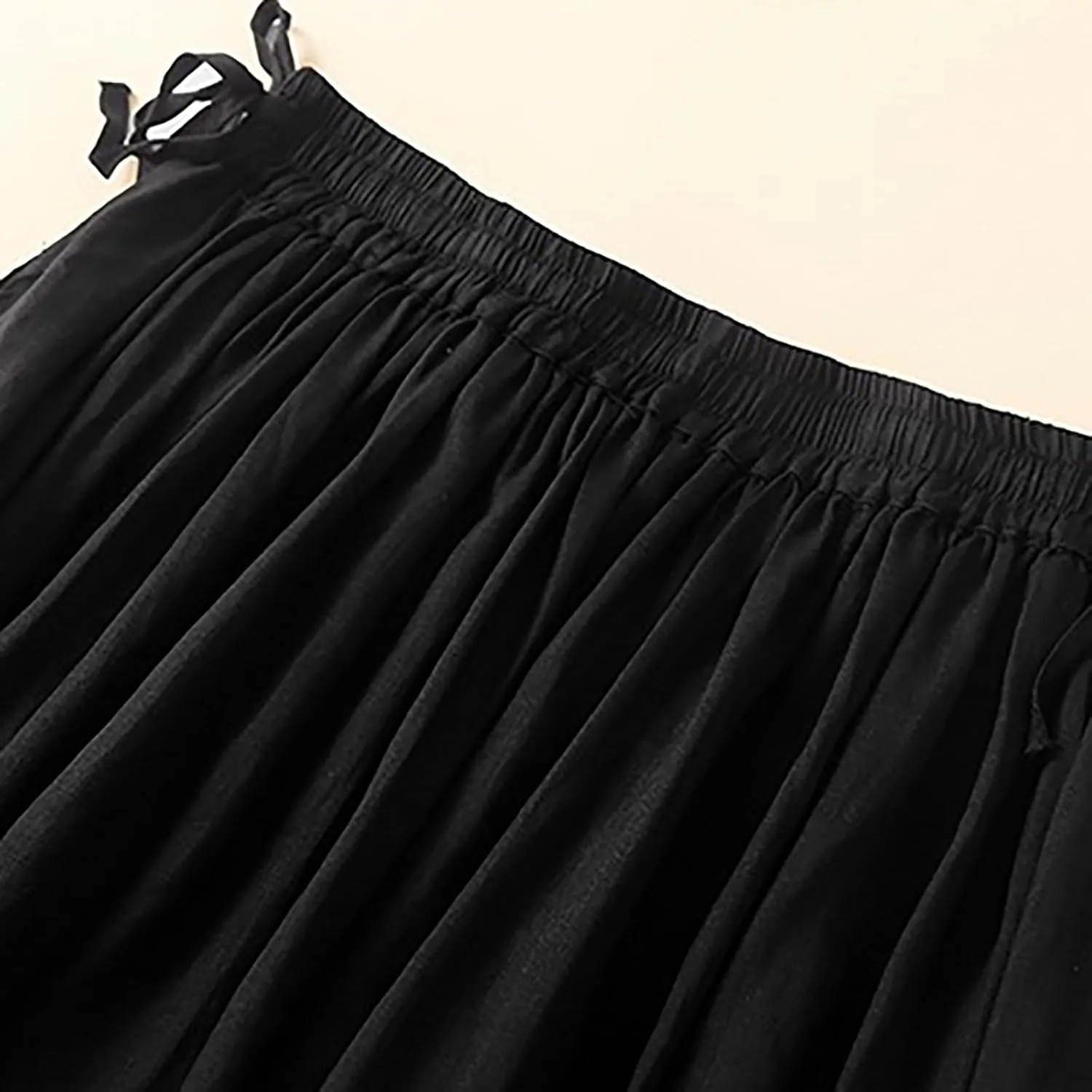 Embroidery Maxi Skirts for Women with Pockets Midi Length Long Skirt Casual Beach Party Holiday Cotton Linen Skirt