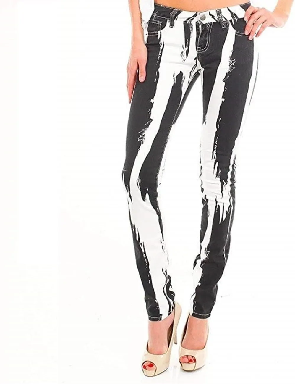 Emperial Tie Dye Premium Distressed MID-Rise Women's Juniors Skinny Leg Denim Jeans