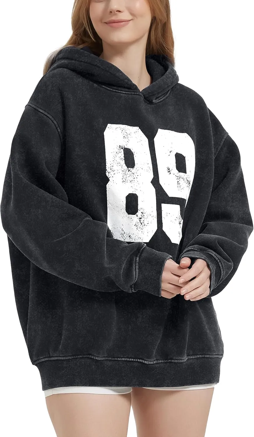 FAIABLE Oversized Hoodies for Women Acid Washed Graphic Women's Fashion Hoodies Sweatshirts Y2k Sweater Preppy for College