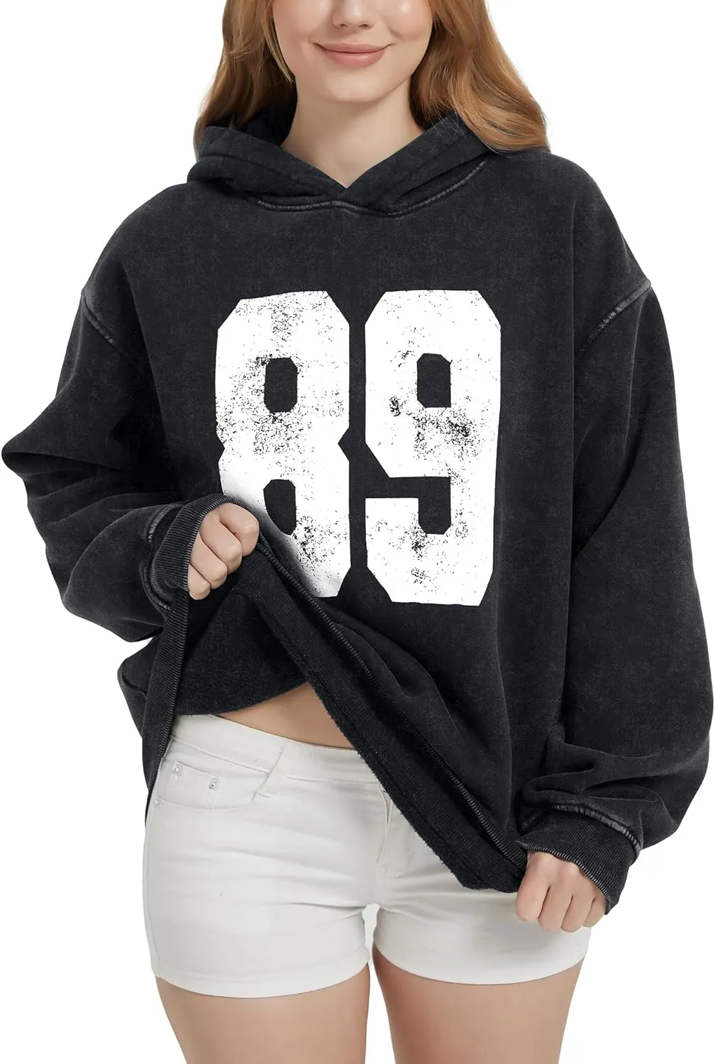 FAIABLE Oversized Hoodies for Women Acid Washed Graphic Women's Fashion Hoodies Sweatshirts Y2k Sweater Preppy for College