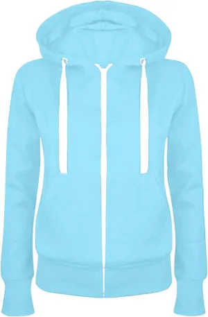 Fashion Hoodies Womens Long Sleeve Full Zip Up Lightweight Sweatshirt Casual Loose Fit Solid Color-Block Basic Jacket