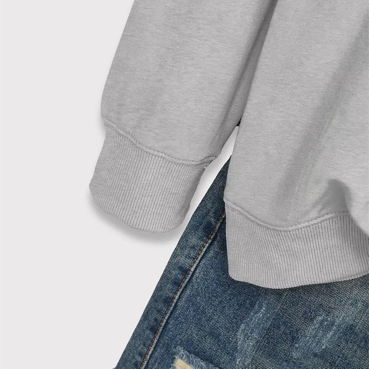 Fashion Sweatshirt for Women Funny Letter Print Regular Fit Long Sleeve Crewneck Pullovers Lightweight Hoodless Tops