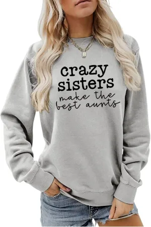 Fashion Sweatshirt for Women Funny Letter Print Regular Fit Long Sleeve Crewneck Pullovers Lightweight Hoodless Tops