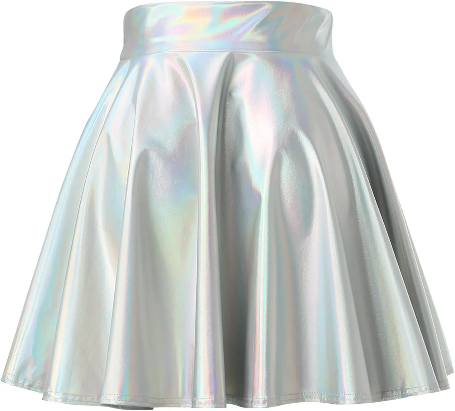 Flared Casual Pleated Tulle Skirt A Line Skirts for Girls Fashion A Line Short Skirts Women's Skirt Pleated Mini Shiny Skirt