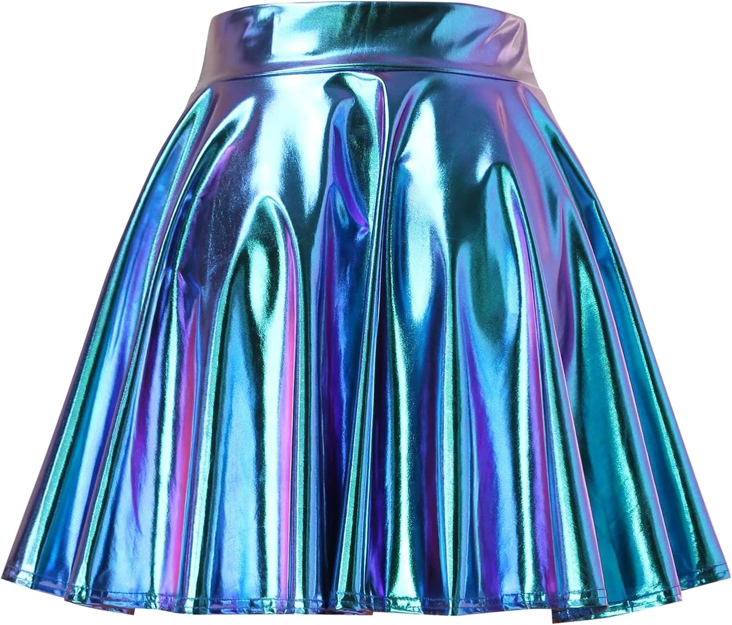 Flared Casual Pleated Tulle Skirt A Line Skirts for Girls Fashion A Line Short Skirts Women's Skirt Pleated Mini Shiny Skirt