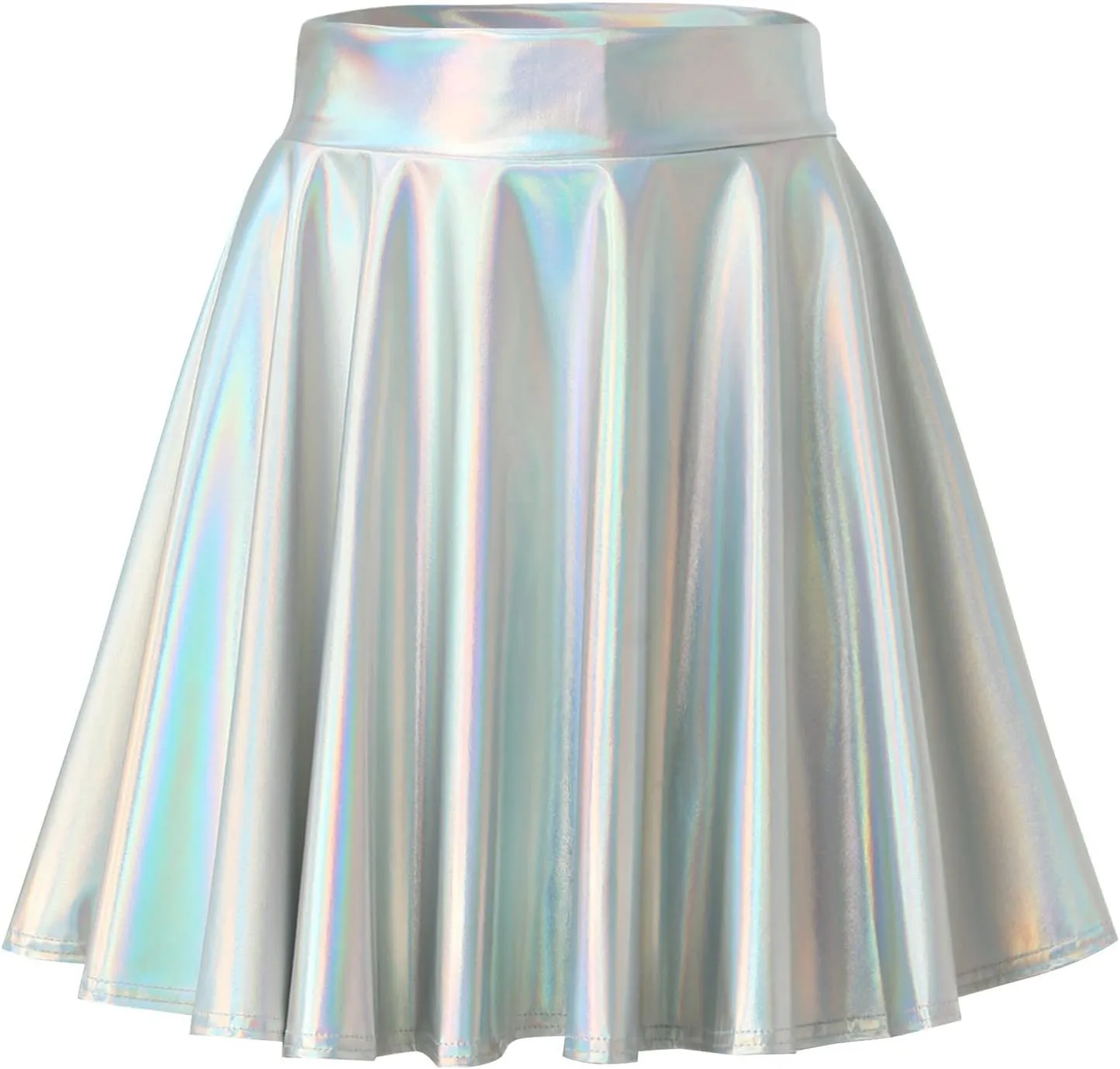Flared Casual Pleated Tulle Skirt A Line Skirts for Girls Fashion A Line Short Skirts Women's Skirt Pleated Mini Shiny Skirt