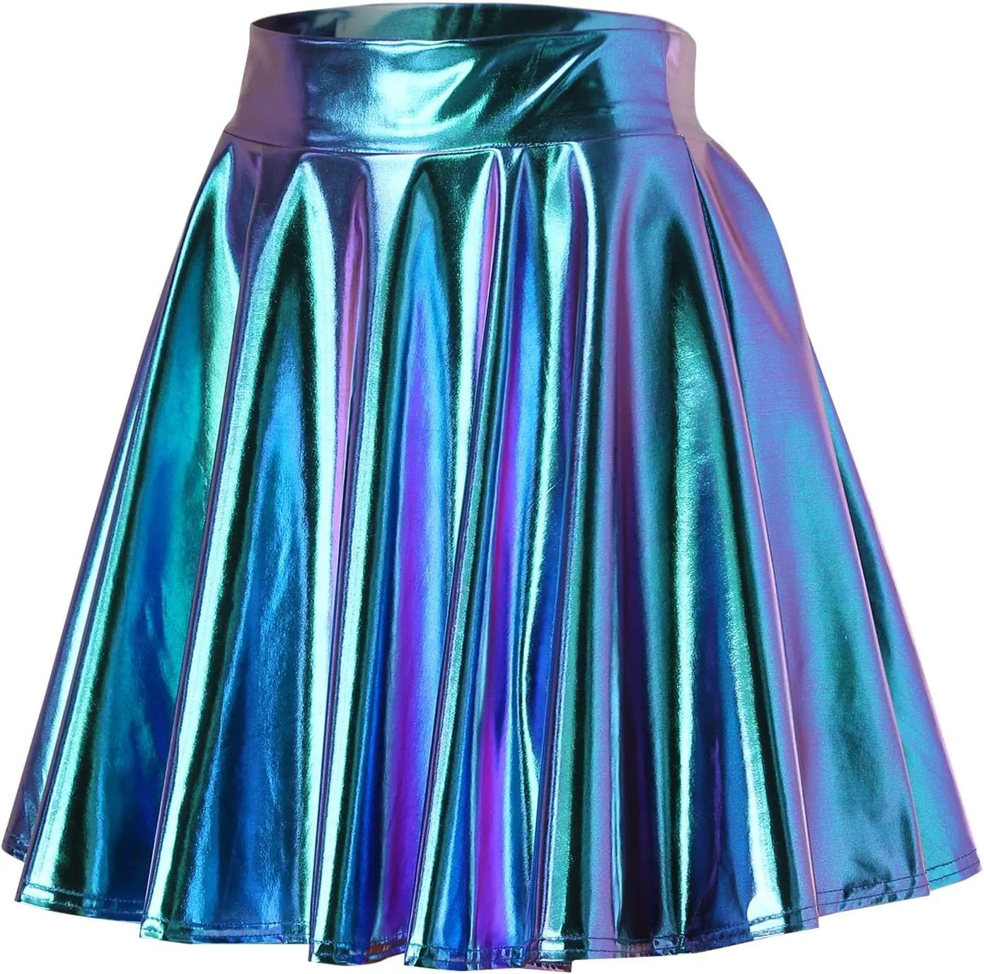 Flared Casual Pleated Tulle Skirt A Line Skirts for Girls Fashion A Line Short Skirts Women's Skirt Pleated Mini Shiny Skirt