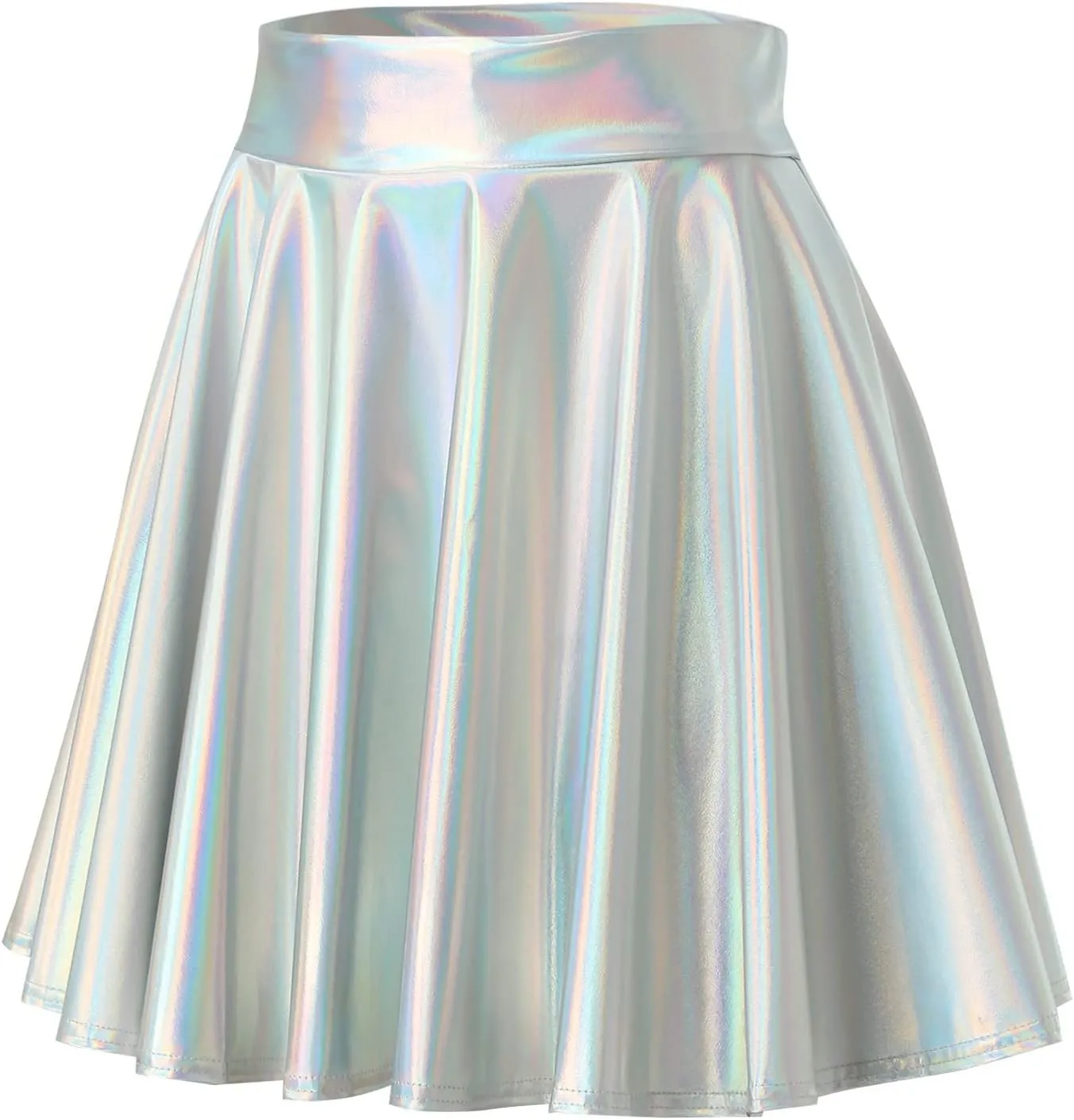 Flared Casual Pleated Tulle Skirt A Line Skirts for Girls Fashion A Line Short Skirts Women's Skirt Pleated Mini Shiny Skirt