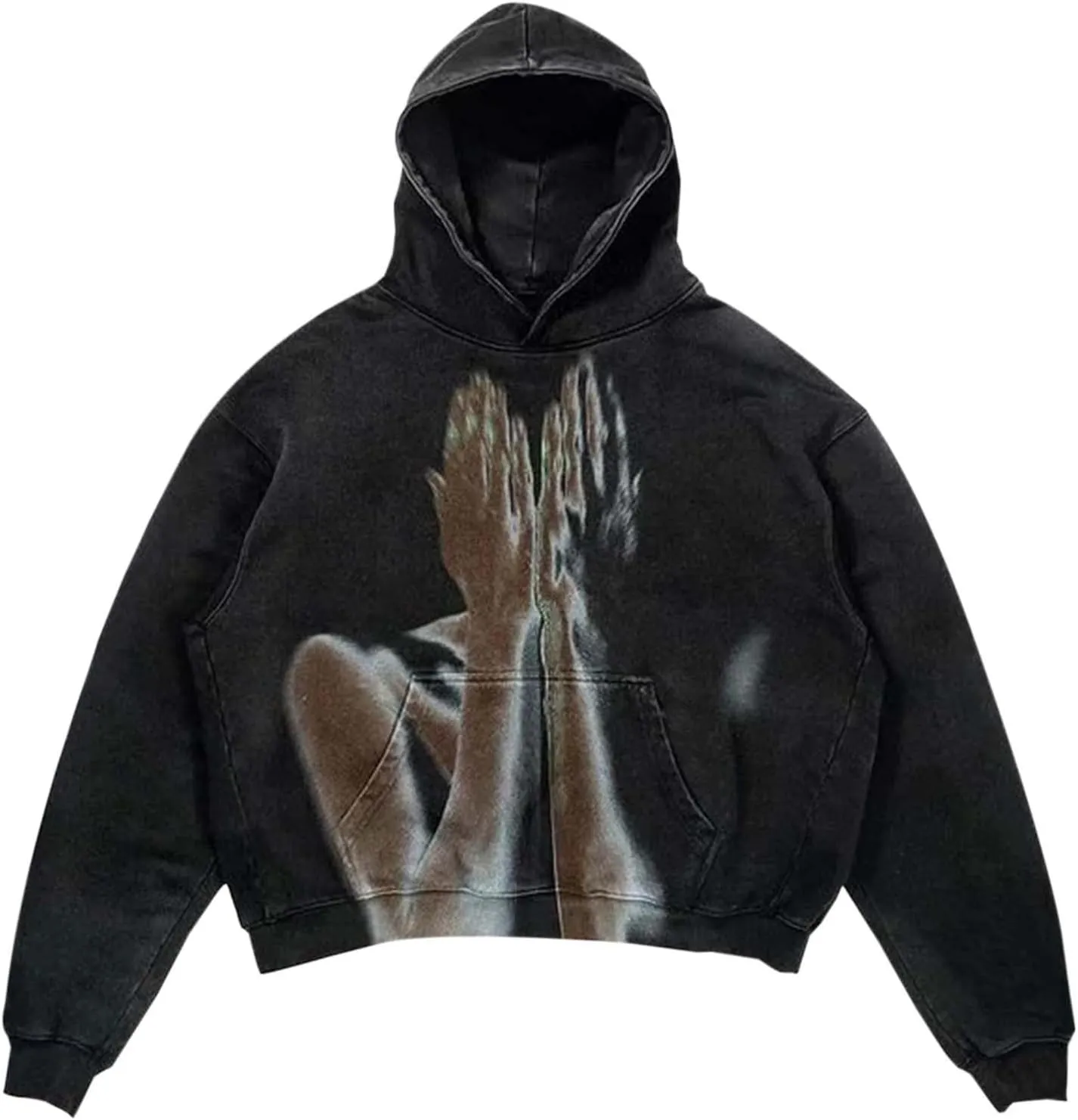 Fleece Hoodie Women Y2K Cropped Hoodie Graphic Short Hooded Sweatshirts with Pocket Streetwear Hoodies Essentials Hoodie