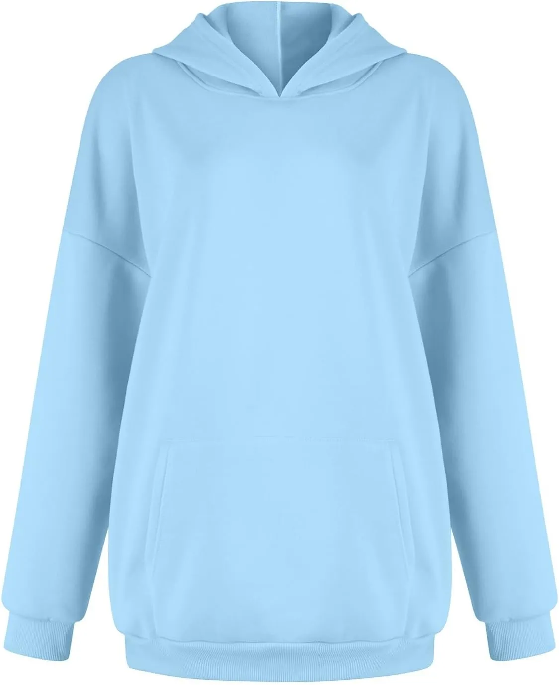 Fleece Oversized Hoodies for Women Preppy Sweatshirt Pullover Lightweight Hooded Sweatshirts Sweaters with Pocket