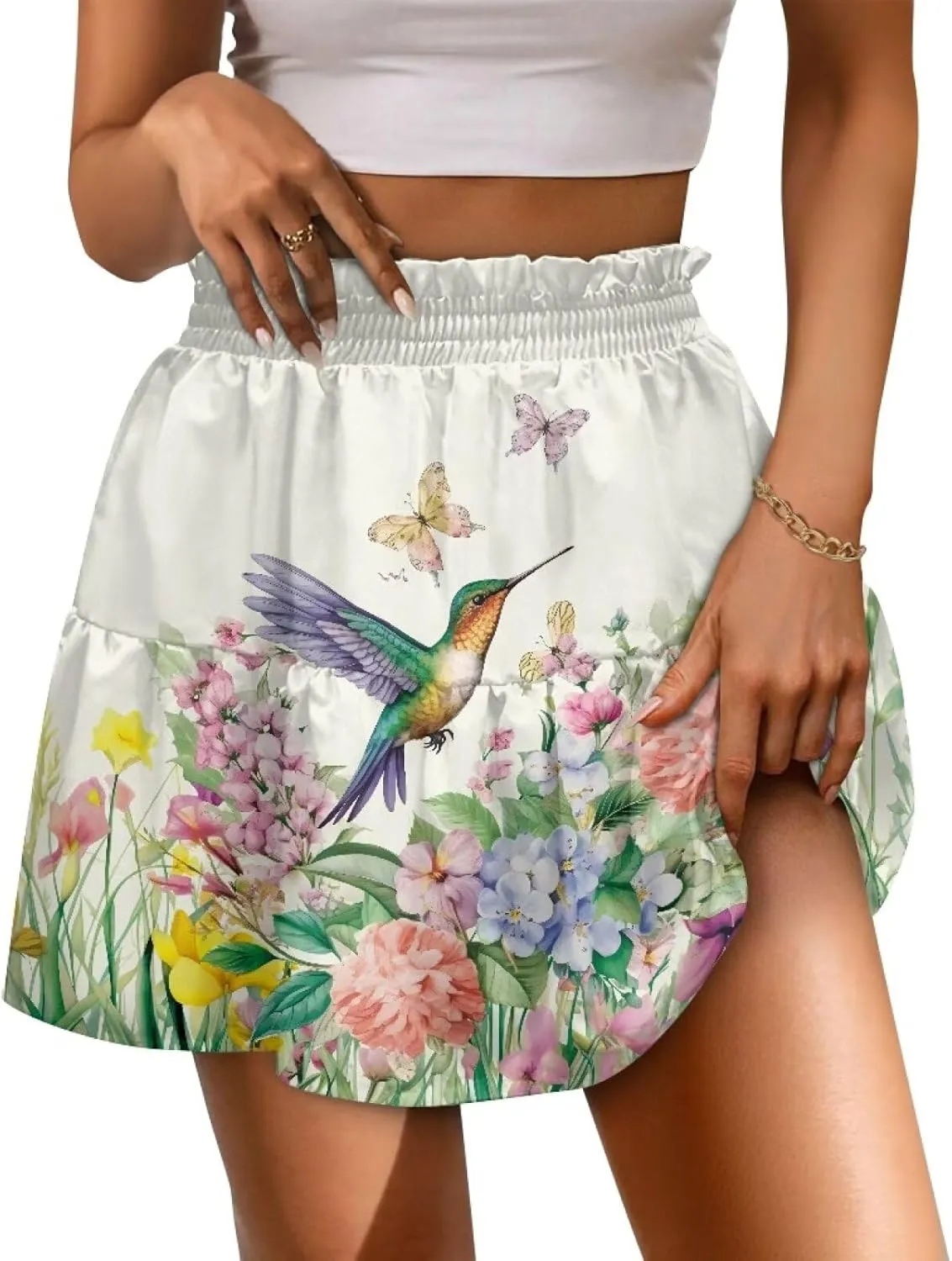 Flowy Skirts for Women Short Sexy High Waist Tiered Mini Skirt