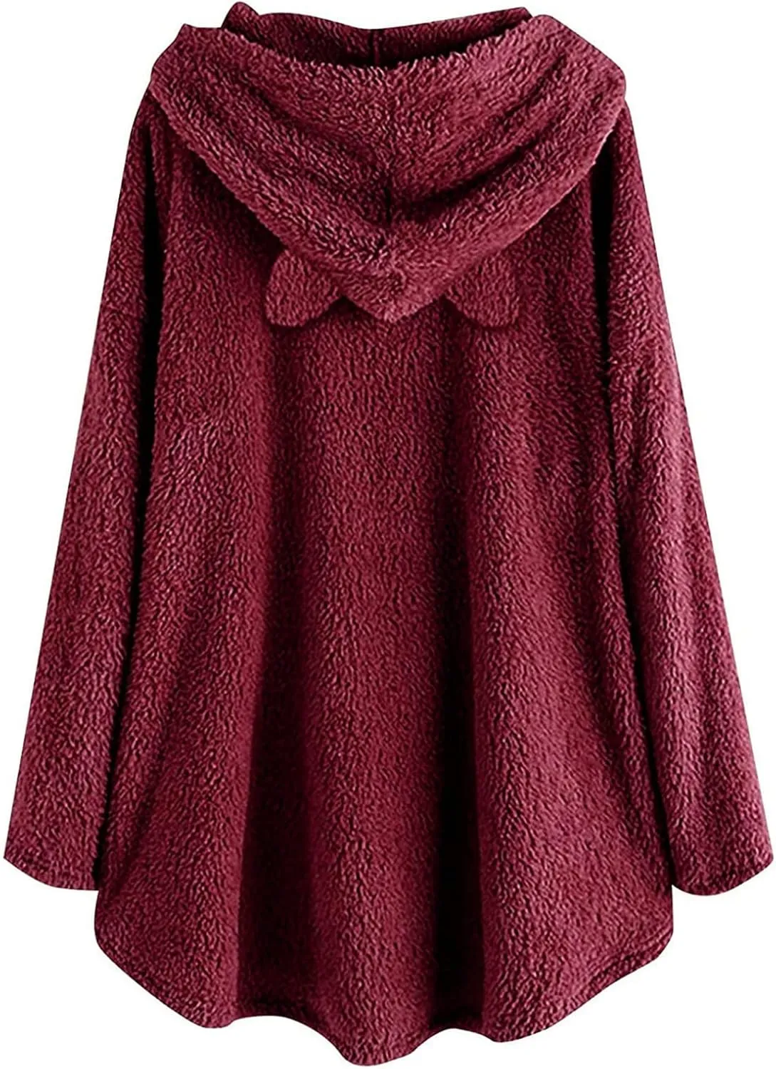 for Women Fall Winter Long Sleeve Cat Loose Fit Kawaii Warm Fuzzy Hooded Cardigan Hoodies Outfits Women 2025